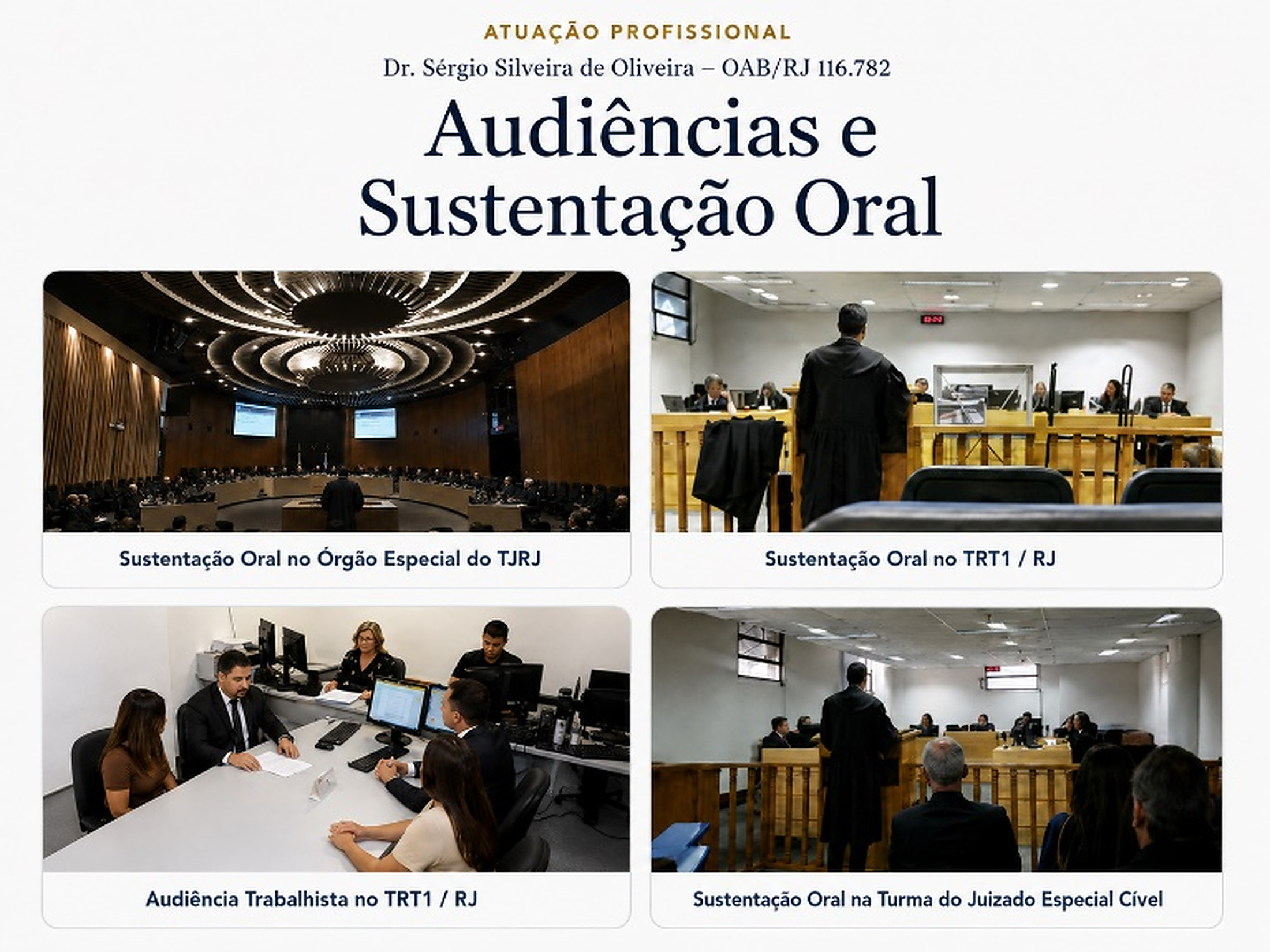 Atuação profissional em audiências e sustentação oral